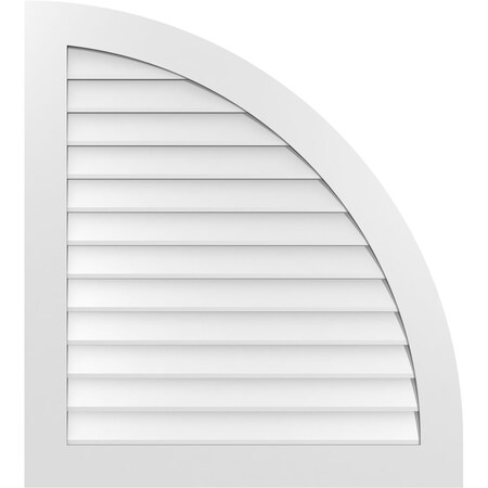 Ekena Millwork Quarter Round Top Right Surface Mount PVC Gable Vent w/ 3-1/2"W x 1"P Standard Frame, 36"W x 40"H GVPQR36X4001SN
